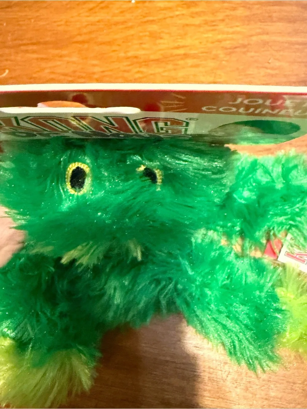 KONG Dr. Noyz Plush Green Frog Dog Toy w/Minimal Stuffing Removable Squeaker Med